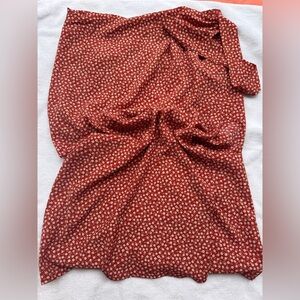 SHEIN Red Floral Wrap Skirt
